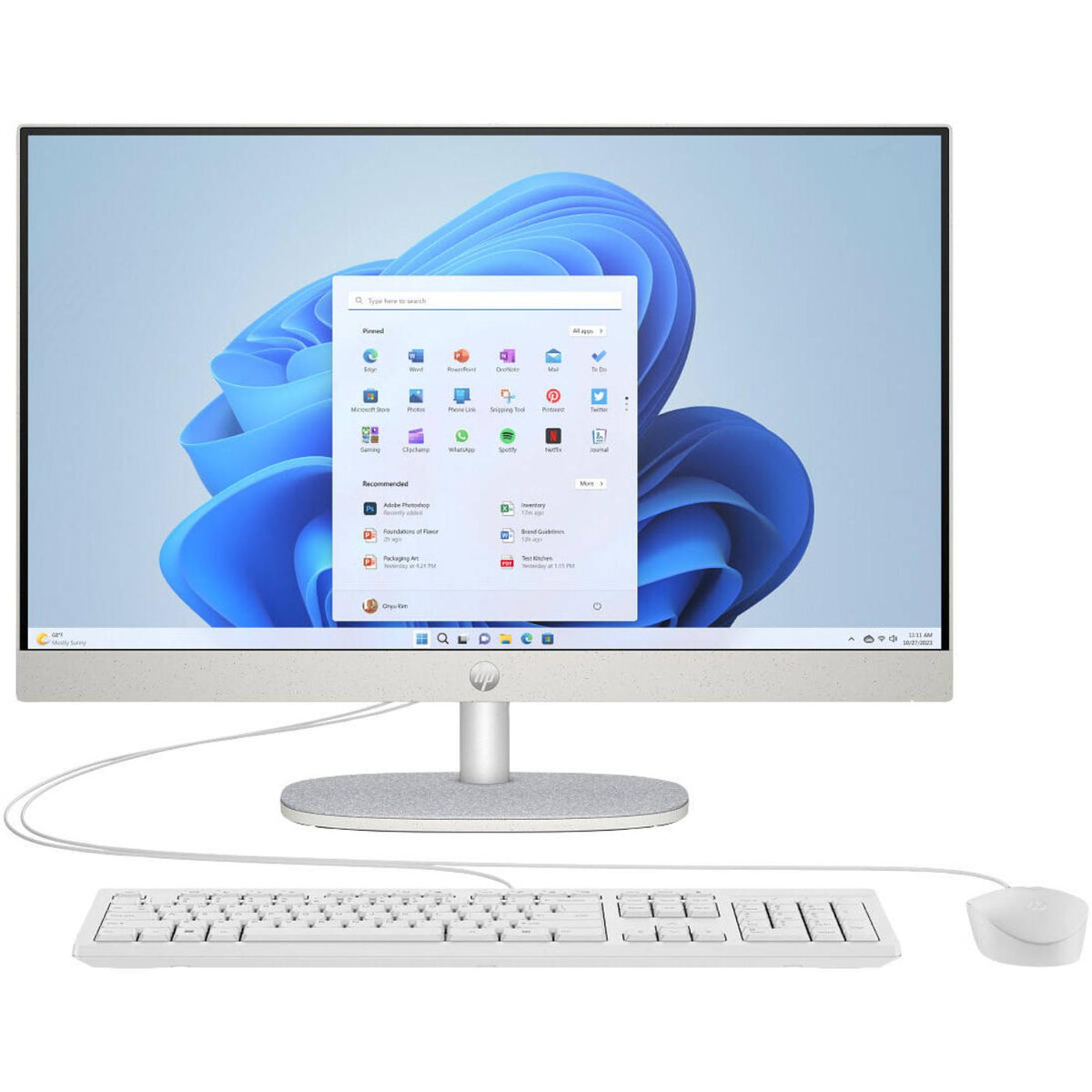 HP 23.8" AIO 24-cr0032l - B6NU0PA#UUF Intel core i5-1335U | 8GB DDR4 RAM | 512GB SSD | Intel Iris Xe Graphics | 23.8" FHD (1920 x 1080) * non touch IPS | HP ENG 125 USB White Wired KB & Mouse | Windows 11Pro | 1Yr | Shell white |New